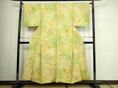 平和屋着物■上質な小紋 草花文 暈し染め 正絹 逸品 DABC0186sf