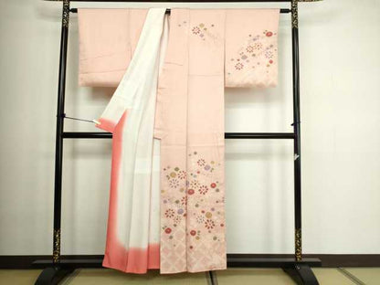 平和屋着物■訪問着 絞り 枝花文 正絹 逸品 DABC0202sf