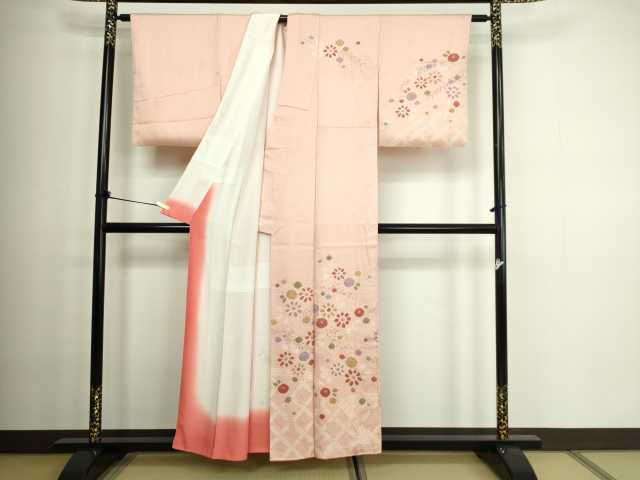 平和屋着物■訪問着 絞り 枝花文 正絹 逸品 DABC0202sf