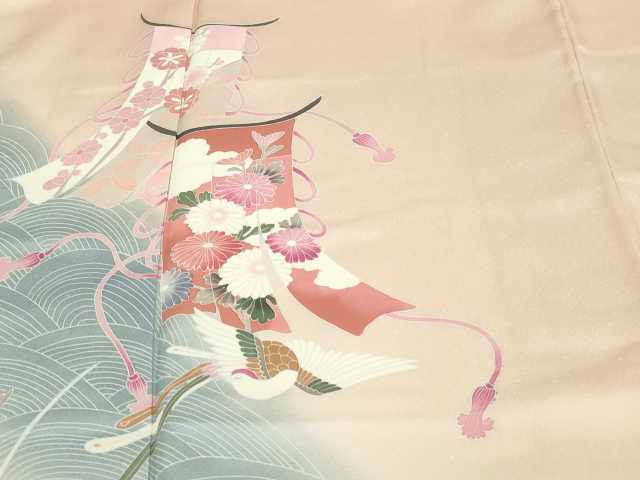 平和屋着物■訪問着 誰が袖花鳥文 暈し染め 正絹 逸品 DABC0189sf