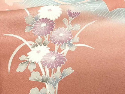 平和屋着物■訪問着 誰が袖花鳥文 暈し染め 正絹 逸品 DABC0189sf