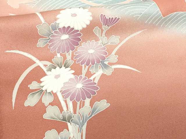 平和屋着物■訪問着 誰が袖花鳥文 暈し染め 正絹 逸品 DABC0189sf