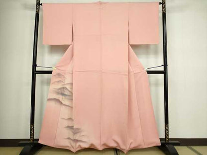 平和屋着物■色留訪問着 風景飛鳥文 暈し染め 正絹 逸品 DABC0216sf