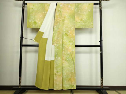 平和屋着物■上質な小紋 草花文 暈し染め 正絹 逸品 DABC0186sf