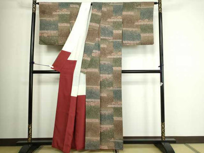 平和屋着物■上質な小紋 花唐草文 暈し染め 正絹 逸品 DABC0181sf