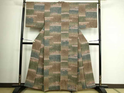 平和屋着物■上質な小紋 花唐草文 暈し染め 正絹 逸品 DABC0181sf