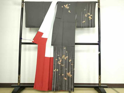 平和屋着物■訪問着 駒刺繍 枝花文 金彩 正絹 逸品 DABC0235sf