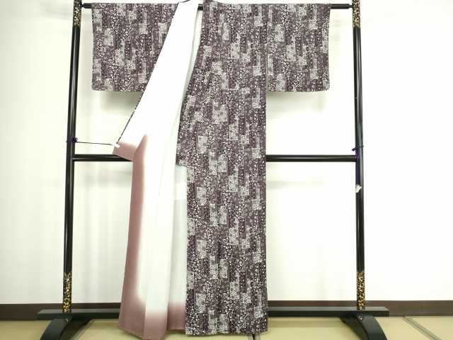 平和屋着物■上質な小紋 花唐草文 正絹 逸品 未使用 DABC0231sf