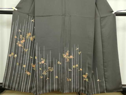 平和屋着物■訪問着 駒刺繍 枝花文 金彩 正絹 逸品 DABC0235sf