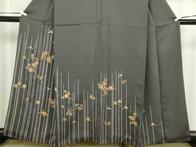 平和屋着物■訪問着 駒刺繍 枝花文 金彩 正絹 逸品 DABC0235sf