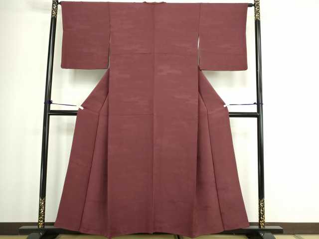 平和屋着物■上質な色無地 流水地紋 紅檜皮色 正絹 逸品 DABC0240sf