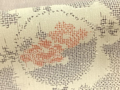 平和屋着物＊夏物 本場大島紬 夏大島 白大島 雪輪花文 正絹 逸品 未使用 AABF5758fy