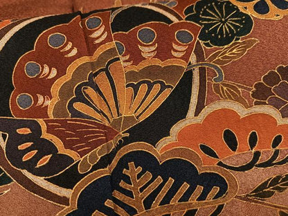 平和屋着物■訪問着 花蝶文 暈し染め 金彩 まるやま扱い 正絹 逸品 AABF8582oa