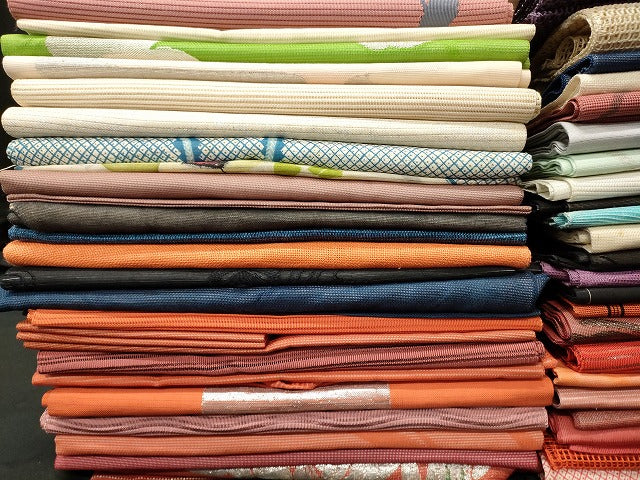 平和屋本店■夏物 名古屋帯 絽 紗 まとめて 50点 花柄 羅 絽綴れ 作家物 手描き 駒刺繍 金銀糸 花柄 など 未使用品あり 全て正絹 se3952