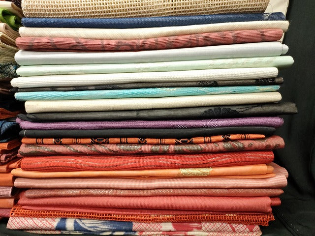 平和屋本店■夏物 名古屋帯 絽 紗 まとめて 50点 花柄 羅 絽綴れ 作家物 手描き 駒刺繍 金銀糸 花柄 など 未使用品あり 全て正絹 se3952