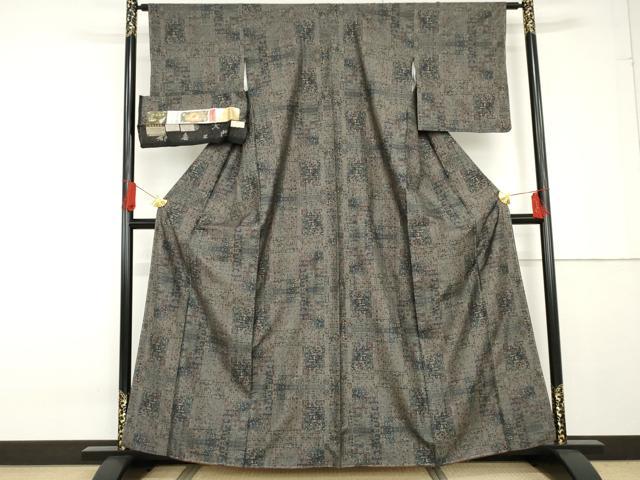 平和屋着物●都喜ヱ門　本場大島紬　カタス9マルキ　モザイク文化　藤絹織物謹製　証紙付き　正絹　逸品　未使用　AABF9086cs