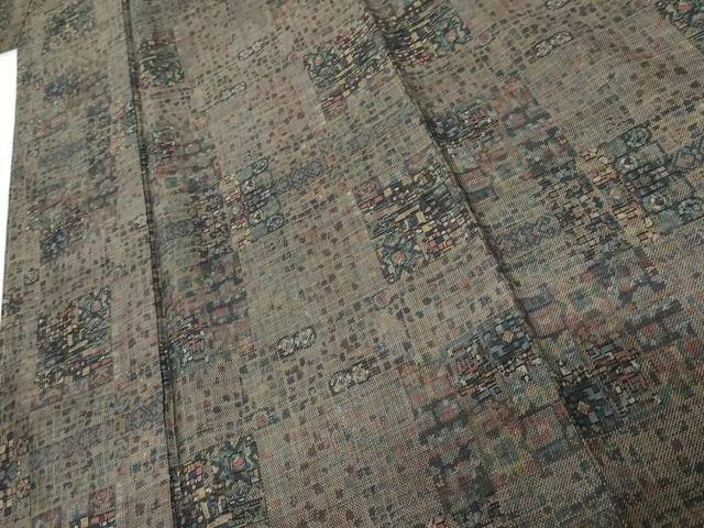 平和屋着物●都喜ヱ門　本場大島紬　カタス9マルキ　モザイク文化　藤絹織物謹製　証紙付き　正絹　逸品　未使用　AABF9086cs