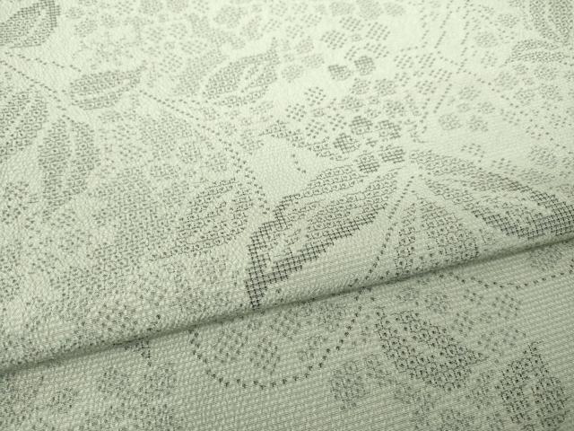 平和屋着物●本塩沢　110亀甲　花蔦草文　正絹　逸品　AABF9010ck
