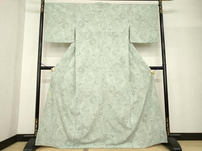 平和屋着物●本塩沢　110亀甲　花蔦草文　正絹　逸品　AABF9010ck