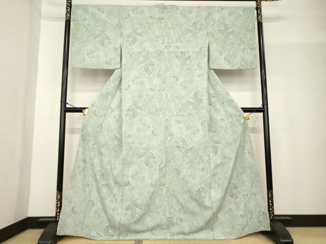 平和屋着物●本塩沢　110亀甲　花蔦草文　正絹　逸品　AABF9010ck