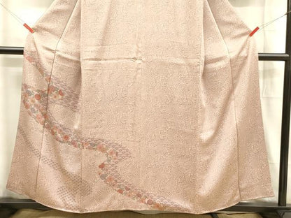 平和屋着物■訪問着 流水花文 正絹 逸品 DABB3889cm