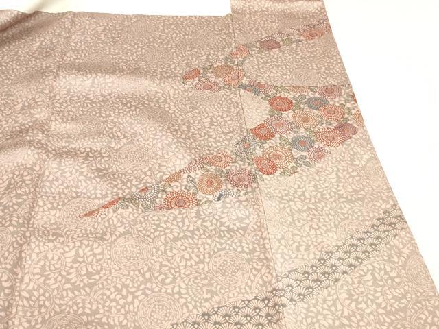 平和屋着物■訪問着 流水花文 正絹 逸品 DABB3889cm