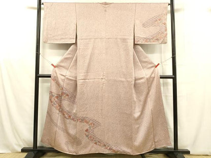 平和屋着物■訪問着 流水花文 正絹 逸品 DABB3889cm