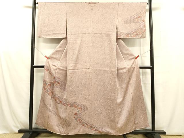 平和屋着物■訪問着 流水花文 正絹 逸品 DABB3889cm