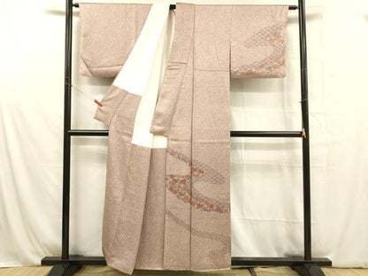 平和屋着物■訪問着 流水花文 正絹 逸品 DABB3889cm