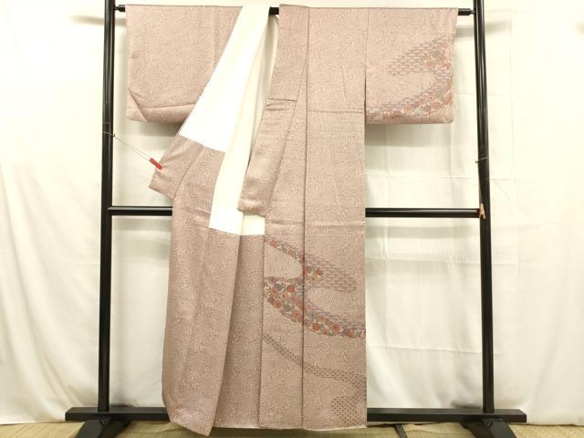 平和屋着物■訪問着 流水花文 正絹 逸品 DABB3889cm