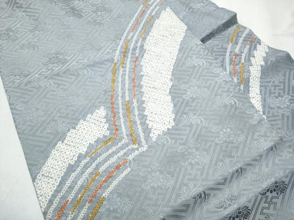平和屋着物●九寸名古屋帯　絞り　芝草文　正絹　逸品　CABD0560hy