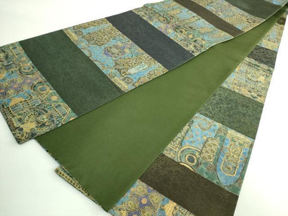 平和屋着物●極上　前田仁仙　仁仙更紗　全通柄袋帯　舞鳥更紗　金彩　逸品　DZAB4758kh6