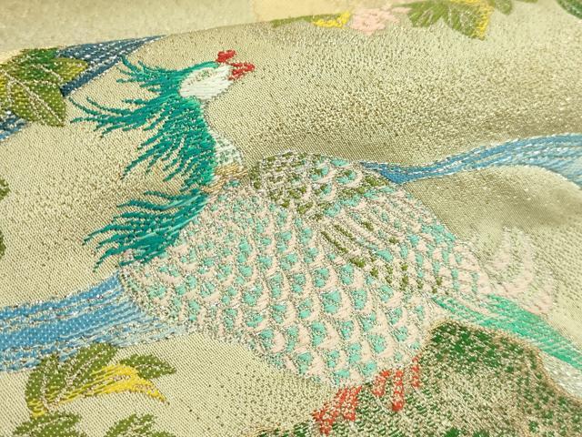 平和屋着物●極上　龍村晋謹製　太鼓柄袋帯　鳳凰眞文錦　金銀糸　逸品　DZAB4787kh6