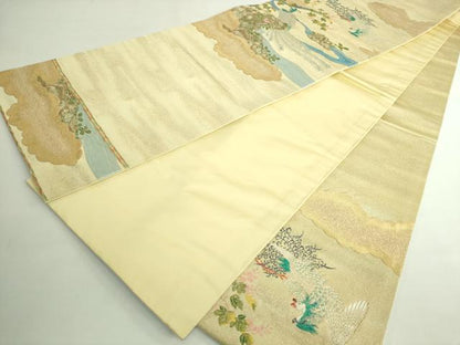 平和屋着物●極上　龍村晋謹製　太鼓柄袋帯　鳳凰眞文錦　金銀糸　逸品　DZAB4787kh6