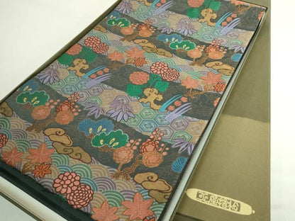 平和屋本店●極上　1854年創業　帯屋捨松　六通柄袋帯　唐織　吉祥草花文　金糸　共箱付き　逸品　未使用　DZAB4846kh6