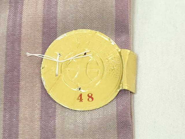 平和屋着物●極上　1854年創業　帯屋捨松　九寸名古屋帯　花唐草　金糸　証紙付き　逸品　未使用　DZAB4835kh6