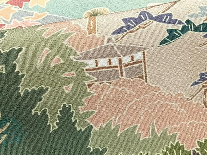 平和屋着物■豪華黒留袖　風景文　正絹　逸品　CABC5945xi