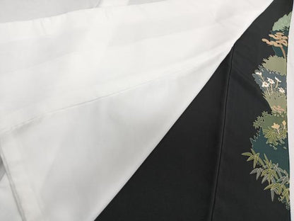 平和屋着物■豪華黒留袖　風景文　正絹　逸品　CABC5945xi