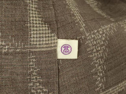 平和屋着物＊夏物 結城紬 夏結城 幾何学文様 高島屋扱い 正絹 逸品 AABF6887jd