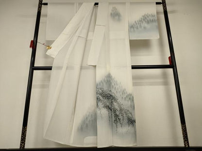 平和屋着物＊夏物 訪問着 絽 樹林文 暈し染め 正絹 逸品 AABF6916jd