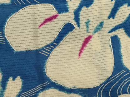 平和屋着物＊夏物 アンティーク 大正ロマン 絽 小紋 駒刺繍 流水草花文 正絹 逸品 AABF6891jd