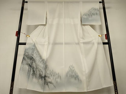 平和屋着物＊夏物 訪問着 絽 樹林文 暈し染め 正絹 逸品 AABF6916jd