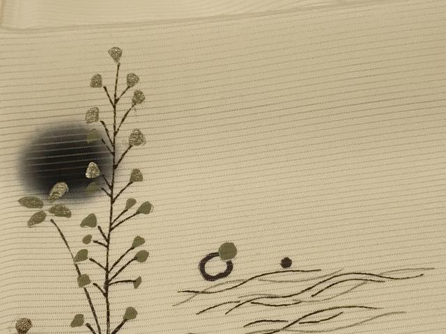 平和屋着物＊夏物 訪問着 絽 草花文 金彩 正絹 逸品 AABF9403jd