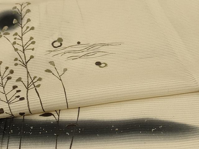 平和屋着物＊夏物 訪問着 絽 草花文 金彩 正絹 逸品 AABF9403jd