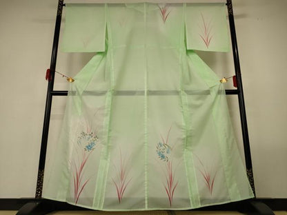 平和屋着物＊夏物 訪問着 絽 草花丸文 暈し染め 洗える着物 AABF9408jd