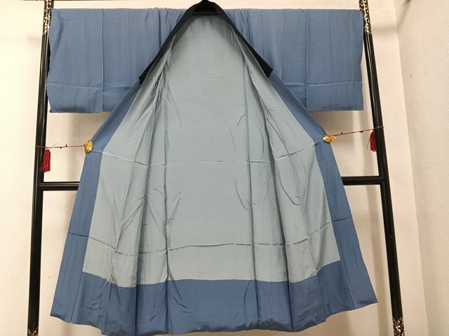 平和屋着物●男性　長襦袢　袷　色紙人物風景文　暈し染め　正絹　逸品　AABF9547ph
