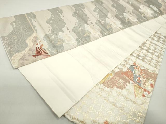 平和屋着物◎太鼓柄袋帯　新六通優都里　金銀糸　正絹　逸品　DABC0786qa