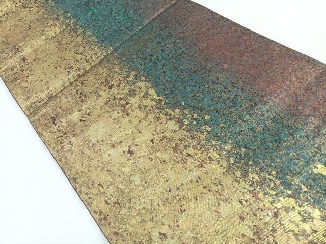 平和屋着物◎六通柄袋帯 霞文 箔化粧 正絹 逸品 CABC1877nb