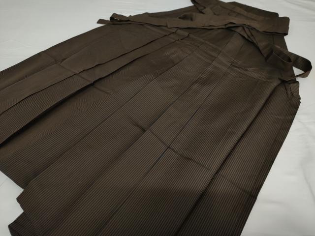 平和屋着物●男性　馬乗り袴　縞　正絹　逸品　AABF9159cs