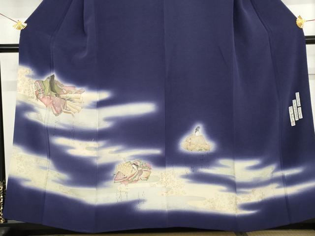平和屋着物●友禅師・京の名工・伝統工芸士・樽本伊勢蔵　色留袖　人物文　暈し染め　金銀彩　正絹　逸品　AABG0284cs